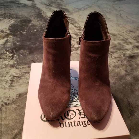 Crown Vintage Sude & Croc Ankle Boot - Picture 1 of 9